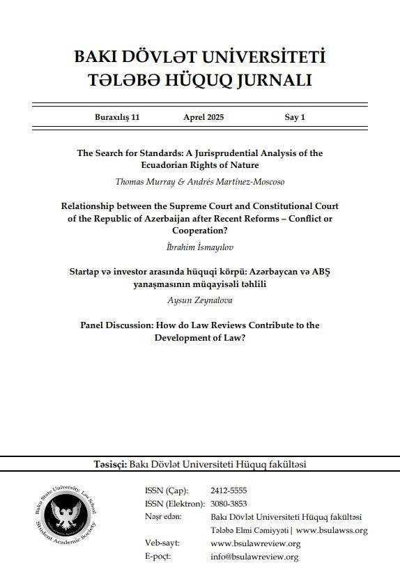 Bakı Dövlət Universiteti Tələbə Hüquq jurnalı Buraxılış:11 Say:1 2025